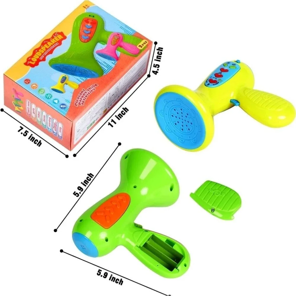 Loud Speaker Kids Megaphone Voice Changer Set Of Two Fun Toy With Songs/Music